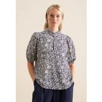seidensticker Shirtbluse Schwarze Rose 1/2 Rundhals Floral