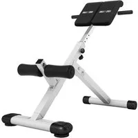 GORILLA SPORTS Rückentrainer Bauchtrainer Rückenstrecker Hyperextension Fitness - Schwarz und Weiß, 5-fach verstellbar, Rutschfeste Standfüße für stabilen Halt