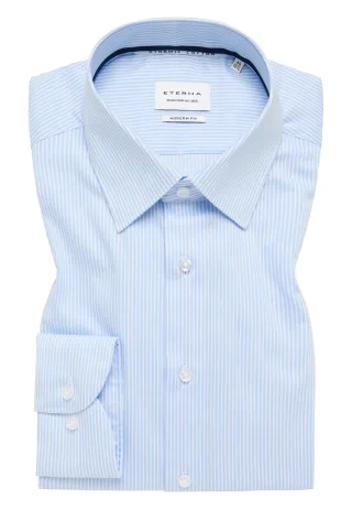 ETERNA - Hemd Twill Langarm himmelblau - Gr. - 46/Langarm - 65cm