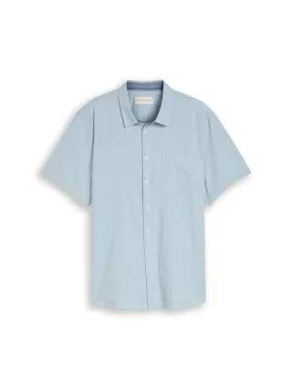 Tom Tailor - Plus Size - Regular Fit Kurzarmhemd aus Baumwolle light blue dot structure - Gr. - 4XL