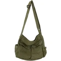 Coonoor Schultertasche Canvas Messenger Bag Umhängetasche Crossbody Schulter Tote Hobo Bag, für Frauen und Männer - Große Tasche mit mehreren Fächern
