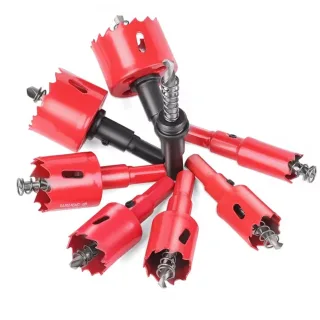 6PCS M42 Bi-Metal Hole Saw Set HSS Drill Bit 18-60mm for Metal Iron Aluminum Wood Plastic High Performance Cutting Tool