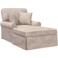 vidaXL Chaiselongue Chaise Lounge mit Rock mit Kissen Beige 157 x 91 x 91 cm ARES, 1 Teile