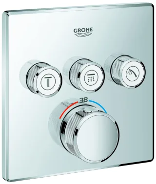 Grohe Thermostat Grohtherm SmartControl 29126 eckig FMS 3 Absperrventile chrom, 29126000 29126000