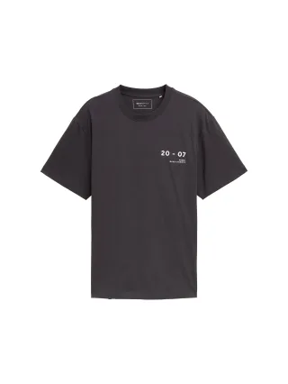 Denim Tom Tailor - Relaxed Fit T-Shirt mit Print coal grey - Gr. - S