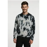HUGO Strickpullover Batik-Effekt, Oversized Fit, gedrucktes HUGO-Logo