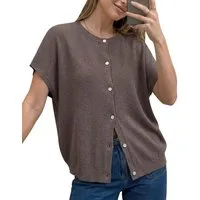 Arach&Cloz Kurzarmpullover Damen, Oversized, Basic Shirt (1-tlg) Weiches leichtes Basic für den Alltag