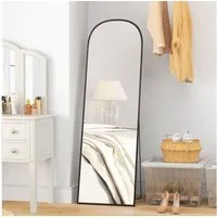 HOMCOM Standspiegel Standspiegel mit Bruchsichere Hartglas und Alurahmen, Wandspiegel (Stehspiegel, 1-St., Wandspiegel), für Wohnzimmer, Schlafzimmer, Schwarz