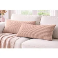 Amilian Dekokissen 40x80 cm 2er Set mit Füllung – Cord-Optik Sofakissen, mit Füllung und Bezug, formstabil, Hotelverschluss