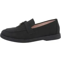 Ital-Design Damen Mokassins Freizeit Slipper Blockabsatz Mokassins in Schwarz