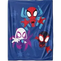Wolldecke Spidey & Friends 130x170 cm, Sofadecke für Kinder und Teenager, MTOnlinehandel, Fleece-Decke, Überwurf, kuschelweich, passend zur Bettwäsche