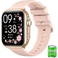 FOSMET 2026 1500mAh Akku Smartwatch Herren Damen 1.83 " AMOLED Display Smartwatch (4.65 cm), Herzfrequenz-/Blutdruck-/SpO2-/Schlafüberwachung für Android und iOS