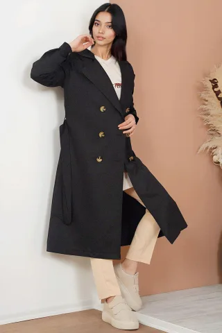 Doppeltbreasted langer Trenchcoat