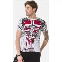 Cipo & Baxx T-Shirt T-Shirt mit coolen Prints, Vorder- und Rückseite