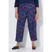 Ulla Popken Schlupfhose 7/8-Jerseyhose bedruckt gerades Bein Elastikbund