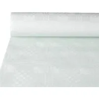 PAPSTAR GmbH Hängedekoration Tischdecke Papier Damastprägung 10x1,2m, Weiß