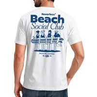 Neverless Print-Shirt Herren T-Shirt Backprint Beach Social Club Surfer Grafik mit Print