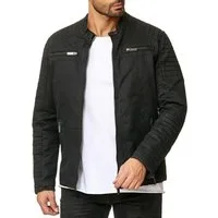 RedBridge Bikerjacke robuste Bickerjacke mit Reißverschluss und kurzem Stehkragen