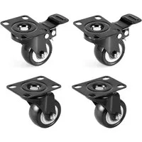 BlingBin Schwerlastrolle 4/8 Stücke 50mm Möbelrollen, Schwerlastrollen Lenkrollen mit Bremse, (4er Set, 4-St., 4 Stück), 360° Drehplatte Rollen Transportrollen für viele Bodenarten