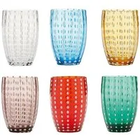 Zafferano Gläser-Set Perle Handgemachtes Gläser Set 6 Stück - Farblich Sortiert, 6-teiliges Set