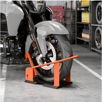 HOMCOM Werkstattkran für 15-21", 381-533,4 mm Vorderrad, Tragkraft max.816.5t Motorradwippe 1-St. Motorradständer Orange