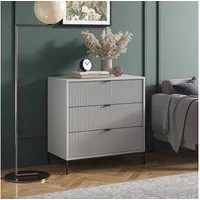 Vicco Kommode Eliza, Grau, 80 x 81.2 cm mit 3 Schubladen (1 St)