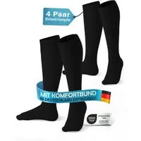 MEDOLY Kniestrümpfe Damen & Herren, mit 80% Baumwolle, Komfortbund (4 Paar)