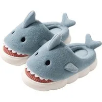 Corimori Flauschige Haifisch Pantoffeln Plüsch Hausschuhe (Packung, Geschenk) rutschfeste Sohle & weiches Innenfutter, Hai Slipper, EU Größe 42-43