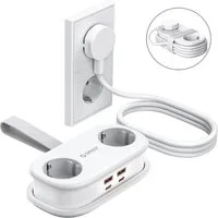 ORICO Steckdose 65W GaN Schnellladung Mehrfachsteckdose 6-in-1 Steckdosenleiste, Packung, 1-St., Mehrfach-Steckdosenleiste für Reisen, kompakter Mehrfachstecker für MacBook iPad iPhone Laptop