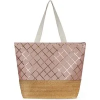normani Strandtasche Große Strandtasche Kuredu, Handtasche mit Reißverschluss 19 Liter