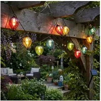 Haushalt International LED Solarleuchte, LED-Leuchtmittel fest verbaut, Farbig, Warmweiß, Solarleuchte LED Lichterkette Ballon bunt Außenleuchte L 390 cm