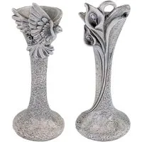 matches21 HOME & HOBBY Dekovase Grabvasen verziert Grabschmuck 2er Set Friedhofsvasen Ø 6x17 (2 St)