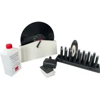 Knosti Plattenspieler-Reinigungs-Set Disco-Antistat Generation II Plus Schallplatten Waschgerät, (inkl. Etikettendichtschale, Reinigungmittel, Trockenständer & Trichter), Schallplattenwaschmaschine mit austauschbaren Bürsten