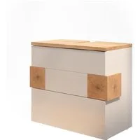 Vicco Waschbeckenunterschrank Eden, Weiß/Artisan-Eiche, 70 x 64.5 cm mit 2 Schubladen (1-St)