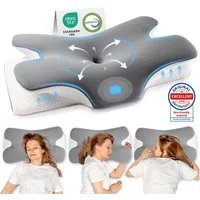 Simloveve Kopfkissen Nackenstützkissen,Schlafkissen,Nackenkissen,Seitenschläferkissen, Füllung: Kopfkissen aus Memory Foam, Bezug: kühlendes Kopfkissen, atmungsaktiv und weich, Kissen für Seiten Rücken & Bauchschläfer, OEKO-TEX® & CertiPUR-US Zertifi