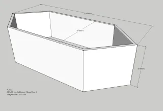Neuesbad Wannenträger für Kaldewei Mega Duo 6 Nr.182 214x90 6-Eck SW11162