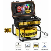 ANYSUN Rohrkamera mit Selbstnivellierung, 9-Zoll-1080P-IPS-HD-Bildschirm Inspektionskamera (HD, 30M Kabel mit Meter-Markiertem Kabel, IP68-wasserdicht, 32GB)