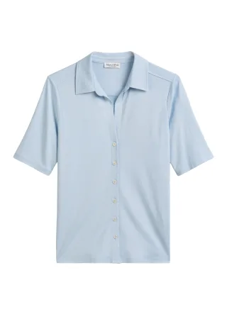 Marc OPolo Casual - Kurzarm-Jerseybluse blau - Gr. - L