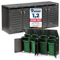 Melko Mülltonnenbox Mülltonnenverkleidung 240L Tonnenhaus Mülltonnenhaus Abfallbehälter (Set, Set), modular erweiterbar