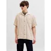 Jack & Jones Kurzarmhemd JJEBRADLEY STRIPED RESORT SHIRT SS LN Baumwolle, loose fit