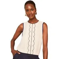 Love & Roses Blusentop Love & Roses Ärmellose Bluse Bogenkante, Regular (1-tlg)