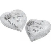 Florists Products Engelfigur Grabschmuck Herz mit Spruch Wir vermissen Dich für liebevolle, 4 Stück