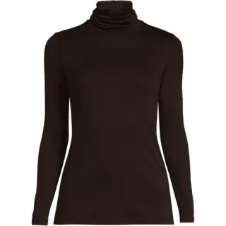 Rollkragenshirt aus Supima für Damen, Damen, size: regular, Braun, Baumwolle, by Lands' End