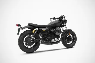 Sport Auspuff ZARD Edelstahl BLACK "short" Moto Guzzi V9 Bobber /Roamer Bj. 2016-2020 EURO-4 eintragungsfrei