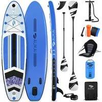 Aukai SUP-Board PRO 320cm, 2in1 Aufblasbares Stand up Paddle Set mit Kajak-Sitz, (Action-Cam-Halterung, Fußschlaufe, Pumpe, Rucksack, AquaBag), Komplettsett - 5 Jahre Garantie