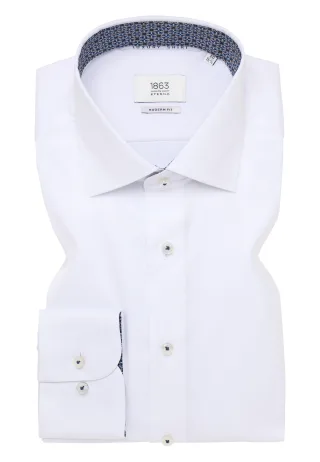 ETERNA - Luxury Shirt Twill verkürzter Arm (59 cm) weiß - Gr. - 44/Langarm - 65cm