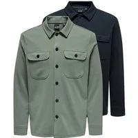 ONLY & SONS Hemdjacke 2er Pack Newkodyl (Spar-Set, 2-St) Hemdjacke / Overshirt - Blickdicht - Vielseitig kombinierbares Basic