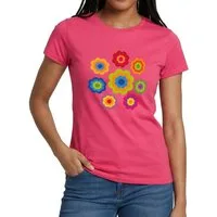 Spreadshirt T-Shirt 70er Jahre Hippie Flower Power Kostüm Blumen Fasching Frauen T-Shirt (1-tlg)