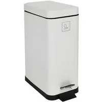 SVITA Mülleimer STM10, Treteimer, Softclose-Funktion, 18L, Pulverbeschichteter Stahl, Weiß