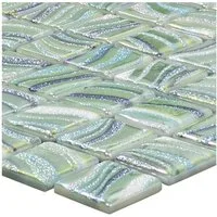 Mosafil Mosaikfliesen Glas Schwimmbad Pool Mosaik Marisburg Glitzer, Glas-Ecoglas 31.600x31.600, hellgrün, Punktverklebt - Frostsicher - Wasserdicht - Wasserfest - Rutschfest